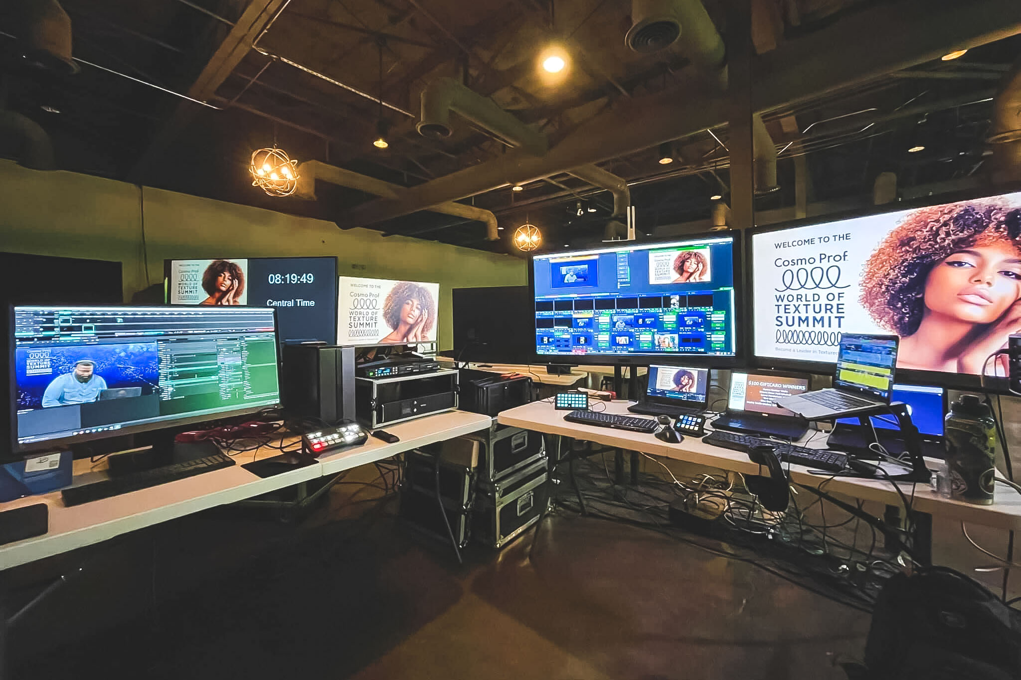 Image of control room for Cosmoprof virtual event